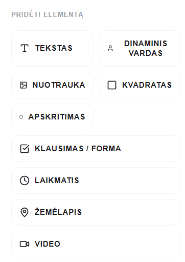 Kaip naudotis elementais